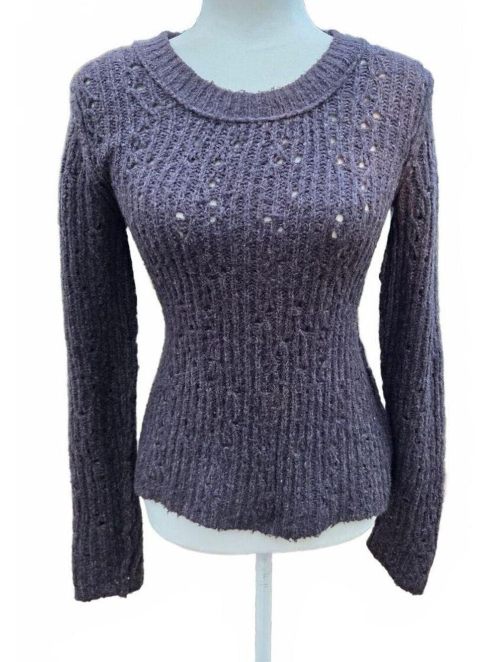 Free People Vintage Style Open Knit Pullover Dark Academia Whimsigoth Sweater